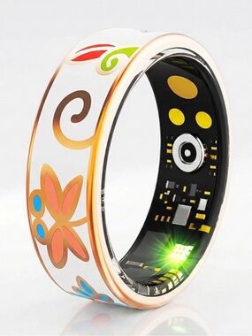 Halo Ring 3 White Floral Smart Activity Ring with Multicolor Accents